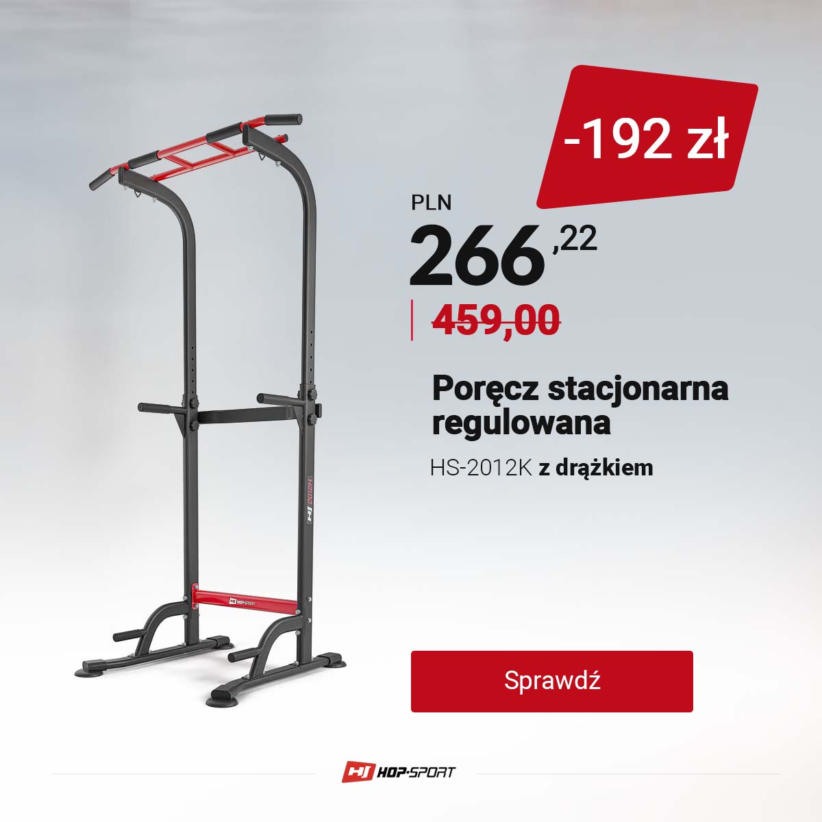 Poręcz stacjonarna regulowana HS-2012K z drążkiem