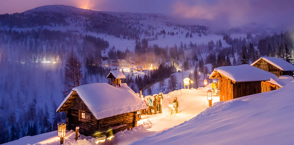 Katschberg Adventweg bei Nacht