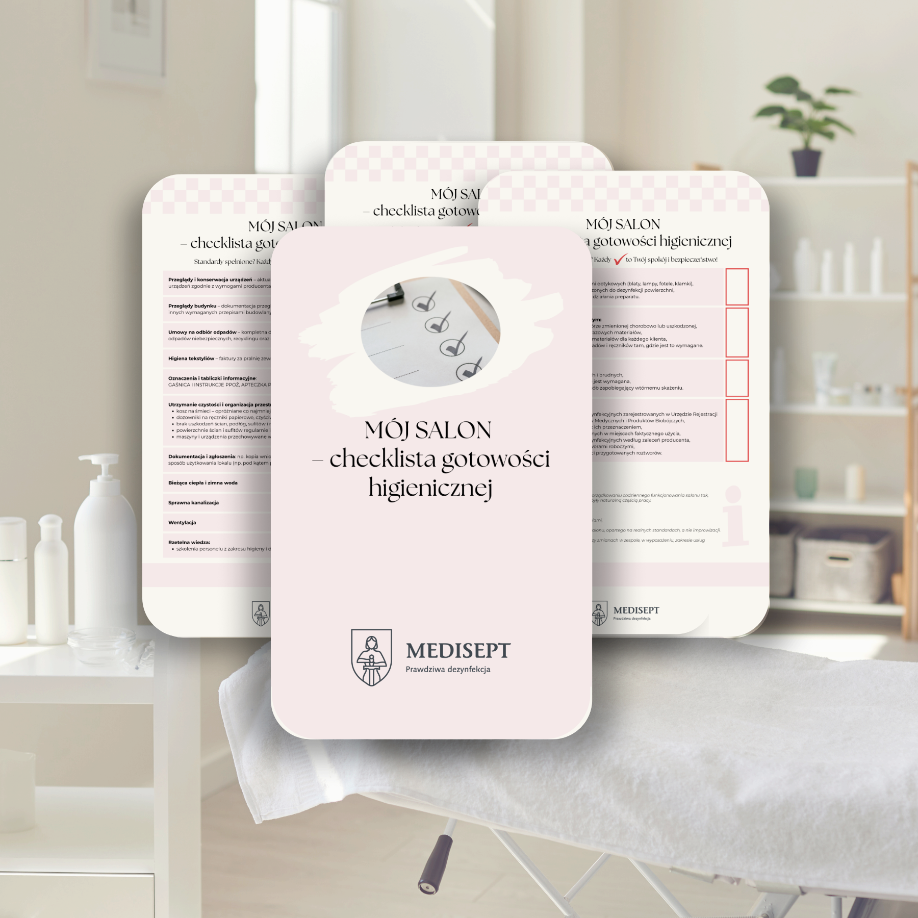 Wizualizacja checklisty gotowości higienicznej salonu beauty