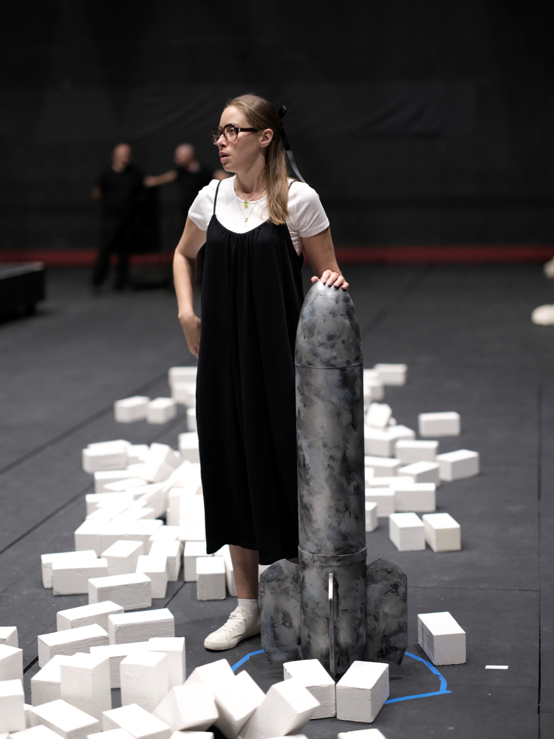 Próby sceniczne przed premierą opery "Najlepsze miasto świata. Opera o Warszawie" Cezarego Duchnowskiego